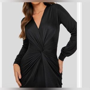 BOOHOO Twist Front Plunge MIDI Dress, size 10 !